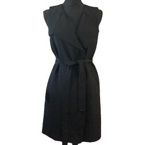 ANN TAYLOR SLEEVELESS BUTTON DOWN BELTED DRESS BLACK SIZE 4